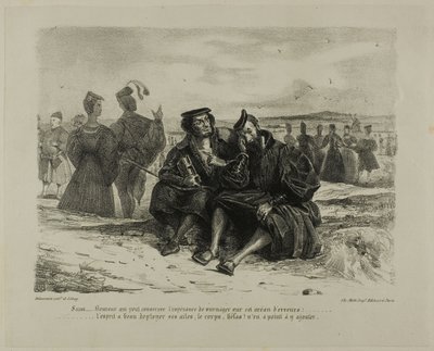 ファウストより ファウストとワーグナー 作： Eugène Delacroix
