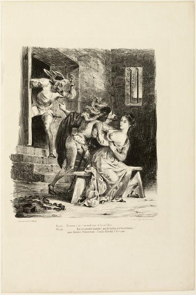 ファウスト』より「マルグリットの牢獄のファウスト 作： Eugène Delacroix