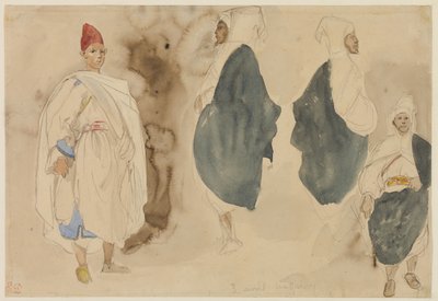 アラブの男たちの4つのスケッチ 作： Eugène Delacroix