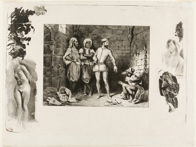 フロンテブフとユダヤ人、アイヴァンホーより 作： Eugène Delacroix