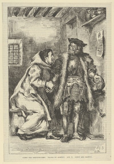 Goetz と Friar Martin、1845 年以降、1845 年以降。 作： Eugène Delacroix