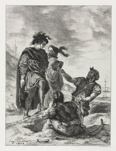 ハムレット: ハムレットとホレイショと墓掘り人 作： Eugène Delacroix