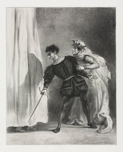 ハムレット: ポローニアスの殺人 作： Eugène Delacroix