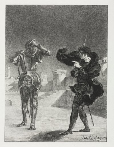 ハムレット：テラスの怪人 作： Eugène Delacroix