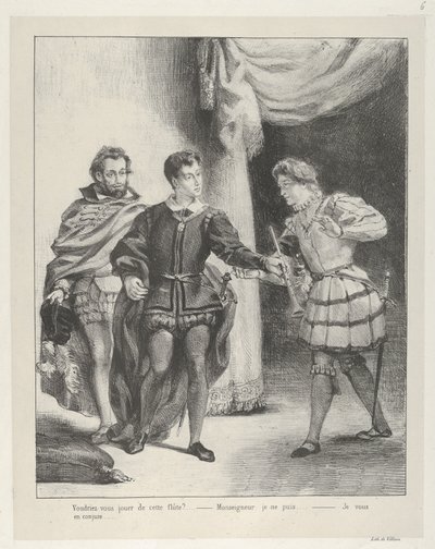 ハムレットとギルデンスターン, 1834-43., 1834-43. 作： Eugène Delacroix