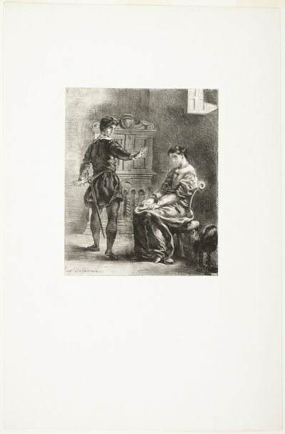 ハムレットとオフィーリア 作： Eugène Delacroix