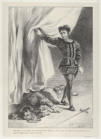 ハムレットとポローニアスの死体, 1835., 1835. 作： Eugène Delacroix