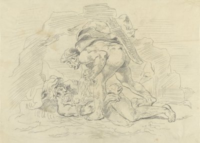 ヘラクレスはネレウスを魅了する 作： Eugène Delacroix