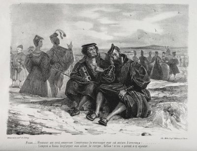 ファウストのための挿絵: ファウストとワーグナー 作： Eugène Delacroix