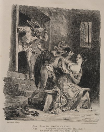 ファウストのイラスト: マルグリットの監獄のファウスト 作： Eugène Delacroix