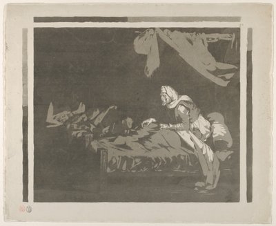 軍病院の内部、1828 年以前、1828 年以前。 作： Eugène Delacroix