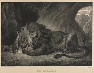 アトラス山脈のライオン 作： Eugène Delacroix