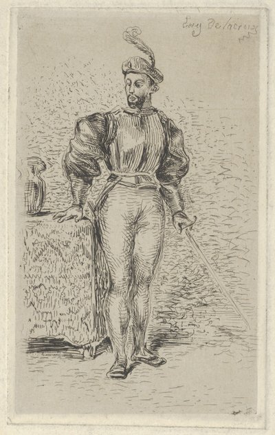 武装した男、1833年、1833年。 作： Eugène Delacroix