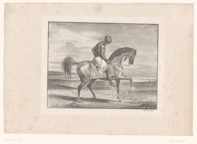 砂漠で馬に乗った男 作： Eugène Delacroix