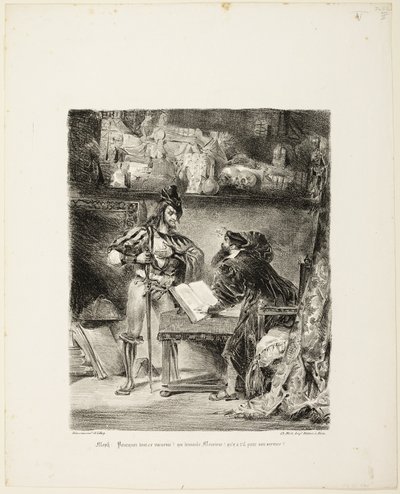 ファウストに現れるメフィストフェレス 作： Eugène Delacroix