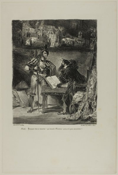 ファウストより ファウストに現れるメフィストフェレス 作： Eugène Delacroix