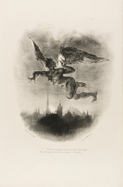 『ファウスト』よりメフィストフェレスの飛行 作： Eugène Delacroix