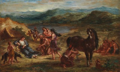1872年、スキタイ人の間のオヴィッド。 作： Ferdinand Victor Eugene Delacroix