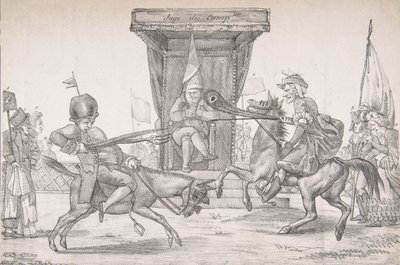 レディー・クオティディエンヌとジャール・ド・パリ卿の間の論争の決闘、1821., 1821. 作： Eugène Delacroix