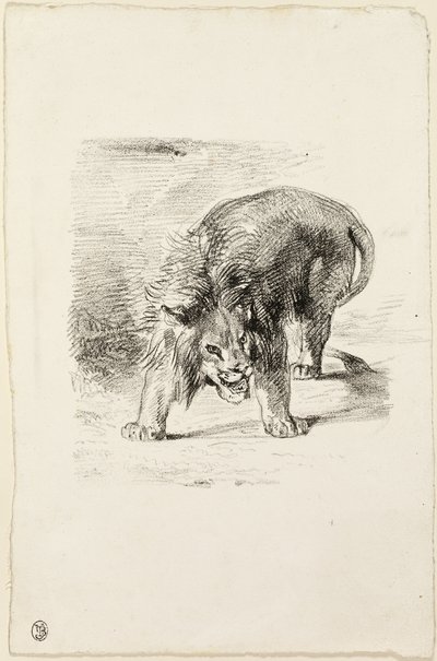 立っているライオン 作： Eugène Delacroix