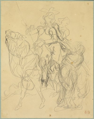 マルフィーズとピナベルの愛人のための習作 作： Eugène Delacroix