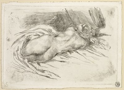 後ろから見た女性の習作 作： Eugène Delacroix