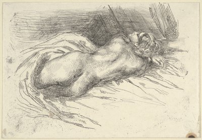 後ろから見た女性の習作, 1833., 1833. 作： Eugène Delacroix