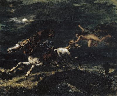 魔女に追われるタム・オシャンター、1849年。 作： Eugène Delacroix