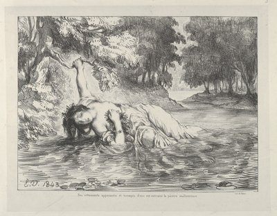 オフィーリアの死, 1843., 1843. 作： Eugène Delacroix