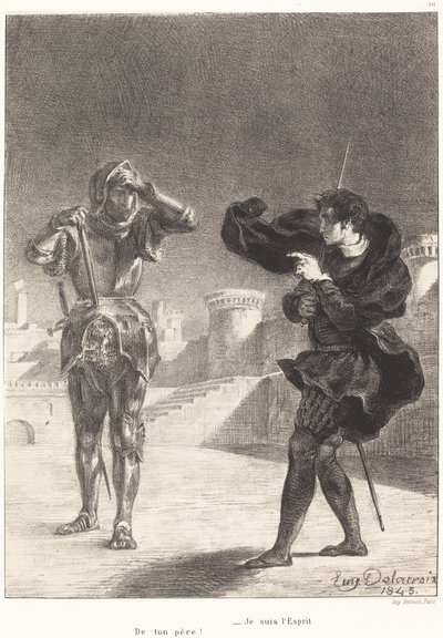 テラスの幽霊 第 1 幕、第 5 場、1843 年。 作： Eugène Delacroix