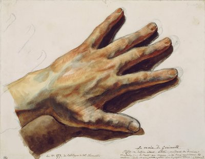 テオドール・ジェリコーの左手。 作： Eugène Delacroix