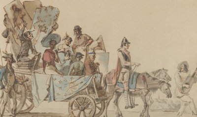 路上の劇団、1818年。 作： Eugène Delacroix