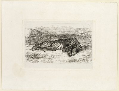 砂漠で休むトラ 作： Eugène Delacroix