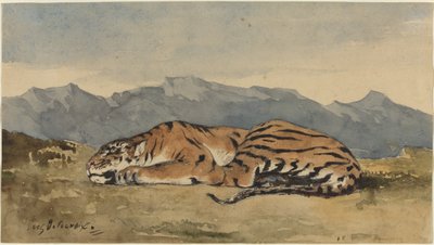 タイガー、c。 1830年。 作： Eugène Delacroix
