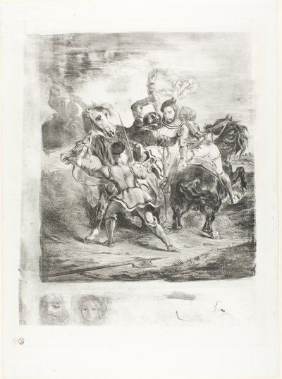 ヴァイスリンゲン、ゲッツの手下に襲われる 作： Eugène Delacroix