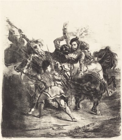 ゲッツ軍に襲われたヴァイスリンゲン 作： Eugène Delacroix