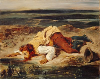 負傷した山賊ローマン シェパード、1825 年頃。 作： Eugène Delacroix