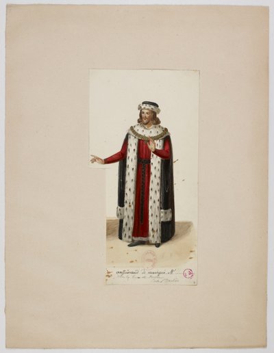 エンゲラン・ド・マリニーの衣装（ラ・トゥール・ド・ネスル、1832年） 作： ウジェーヌ・デュ・ファジェ