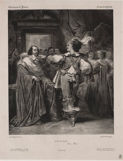 フランスのクロニクル：フロンドのシーン - コンデの王子、1829年。 作： Eugène François Marie Joseph Devéria