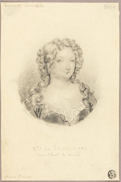 ミス・ド・フォンタンジュのメダリオン肖像画 作： Eugène François Marie Joseph Devéria