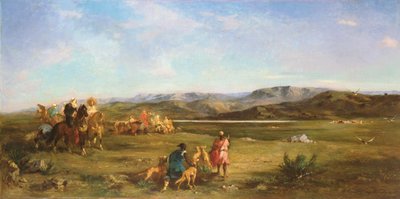 1856年、ショットエルホドナのガゼルハント 作： Eugène Fromentin
