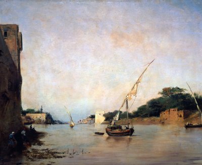 ナイル川の眺め、19世紀 作： Eugène Fromentin