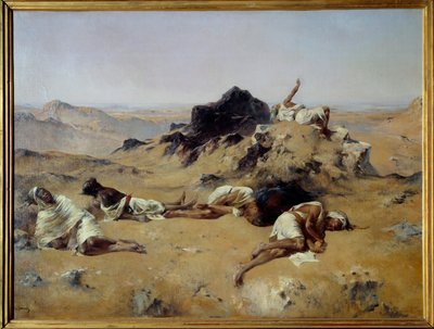 砂漠。渇いた男たち1869.ウジェーヌ・フロマンタン（1820-1876）、オルセー美術館、1.03 x 1.43平方メートル。 作： Eugène Fromentin