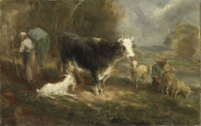 牛のいる農場 作： Eugène Fromentin Dupeux