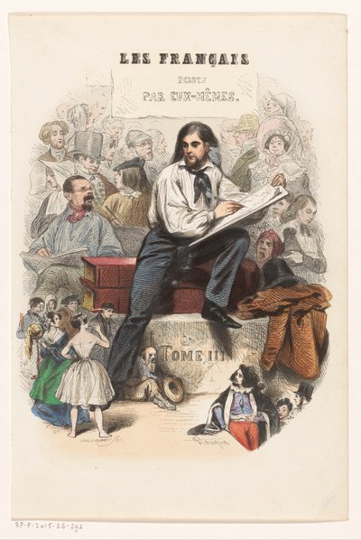 スケッチアーティスト タイトル ページ: Les Français peints par eux-mêmes、1841 年 作： Eugène Guillaumot