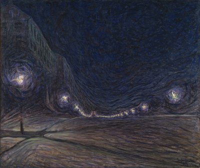 夜のホルンスガータン、1902 作： Eugène Jansson