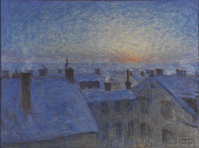 ストックホルムの屋根の上の日の出、1903 作： Eugène Jansson