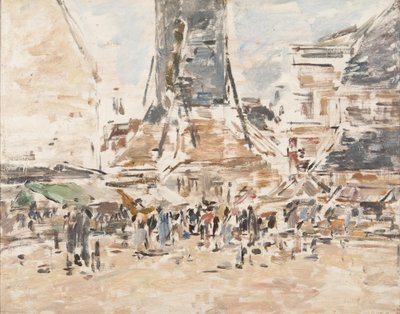 オンフルールの聖カトリーヌ市場 作： ユージン・ルイ・ブーダン