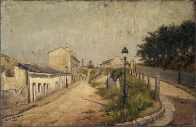 1894年、ポトレ通り（木に油彩） 作： Eugène de Ménorval