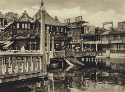 中国、上海の茶館（モノクロ写真 作： European Photographer